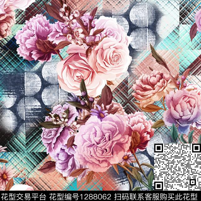 200003.jpg - 1288062 - 数码花型 水彩 大牌风 - 数码印花花型 － 女装花型设计 － 瓦栏