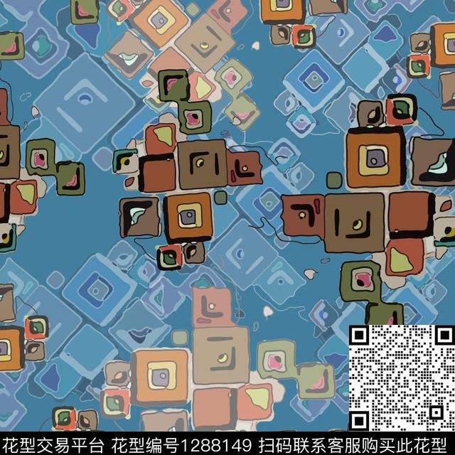 男装趣味格子图案数码印花花型下载（图片编号: 1288149） - 瓦栏（Walan）