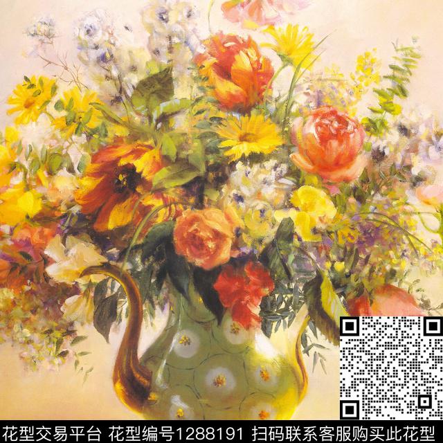 NNQ-1.jpg - 1288191 - 定位花 花卉 大牌风 - 数码印花花型 － 方巾花型设计 － 瓦栏