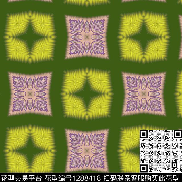 格子.jpg - 1288418 - 几何 格子 抽象 - 数码印花花型 － 女装花型设计 － 瓦栏