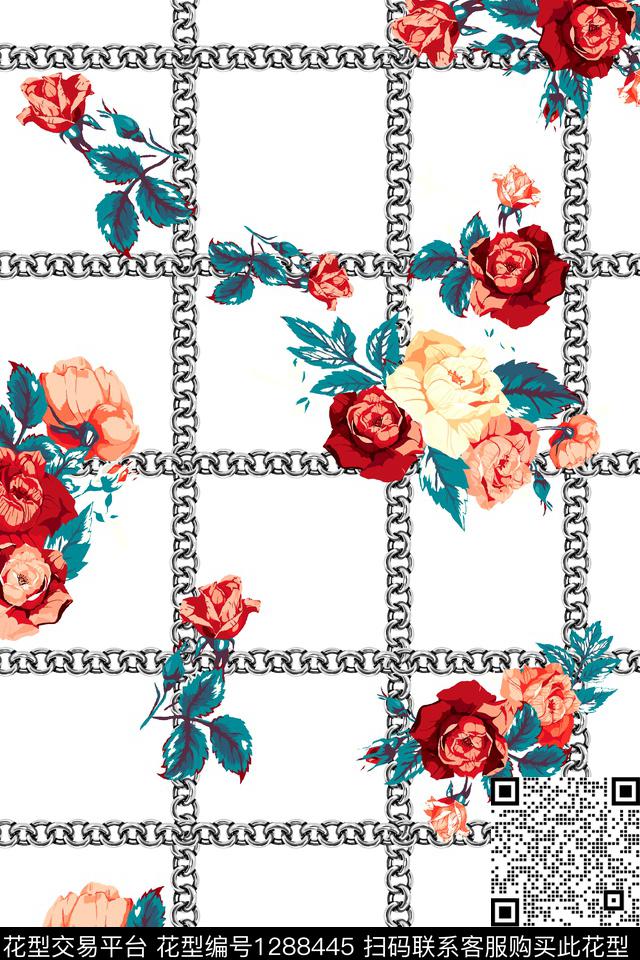 xcwh-dp19-b.jpg - 1288445 - 涂鸦 几何 花卉 - 数码印花花型 － 女装花型设计 － 瓦栏