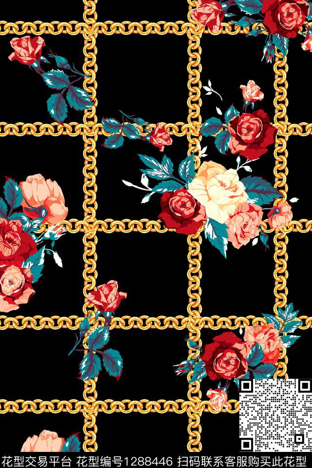 xcwh-dp19.jpg - 1288446 - 涂鸦 几何 花卉 - 数码印花花型 － 女装花型设计 － 瓦栏
