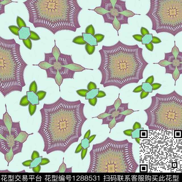 色块    抽象.jpg - 1288531 - 几何 格子 分形 - 数码印花花型 － 女装花型设计 － 瓦栏