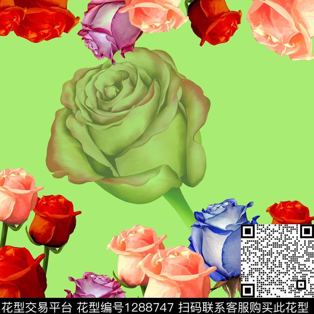 201912230.jpg - 1288747 - 玫瑰花 花卉 时尚 - 数码印花花型 － 女装花型设计 － 瓦栏