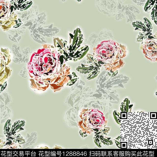 200110-白色勾边-13-3.jpg - 1288846 - 小碎花 白色勾边 植物 - 数码印花花型 － 女装花型设计 － 瓦栏