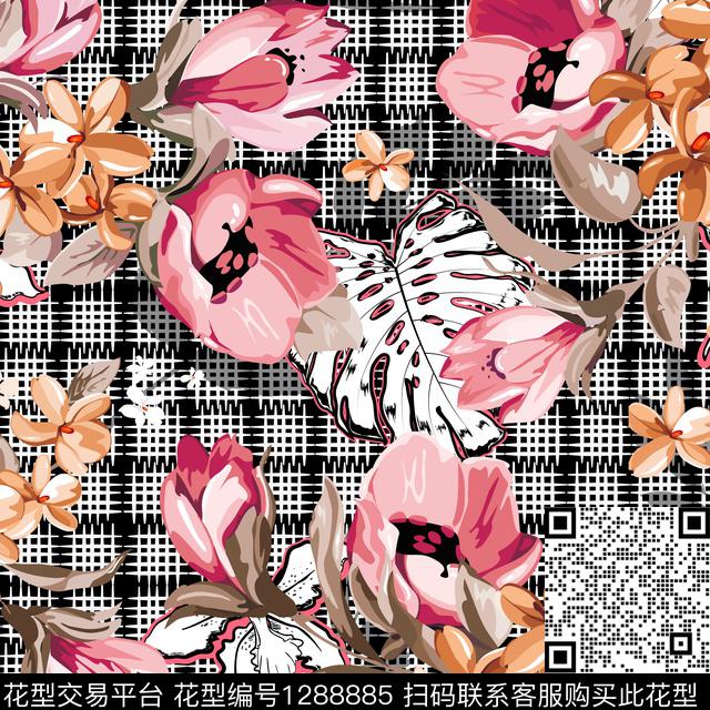 200007.jpg - 1288885 - 数码花型 水彩 几何 - 数码印花花型 － 女装花型设计 － 瓦栏