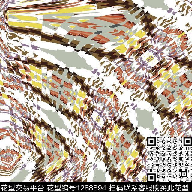 抽象    色块.jpg - 1288894 - 几何 波西米亚 分形 - 数码印花花型 － 女装花型设计 － 瓦栏