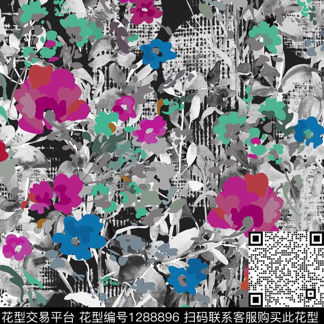 200008.jpg - 1288896 - 数码花型 水彩 大牌风 - 数码印花花型 － 女装花型设计 － 瓦栏