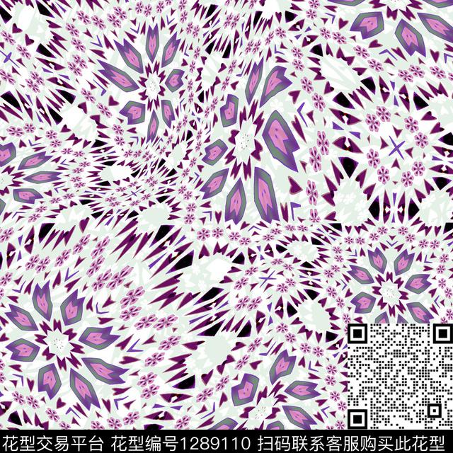 抽象花    小花.jpg - 1289110 - 几何 波浪纹 分形 - 数码印花花型 － 女装花型设计 － 瓦栏
