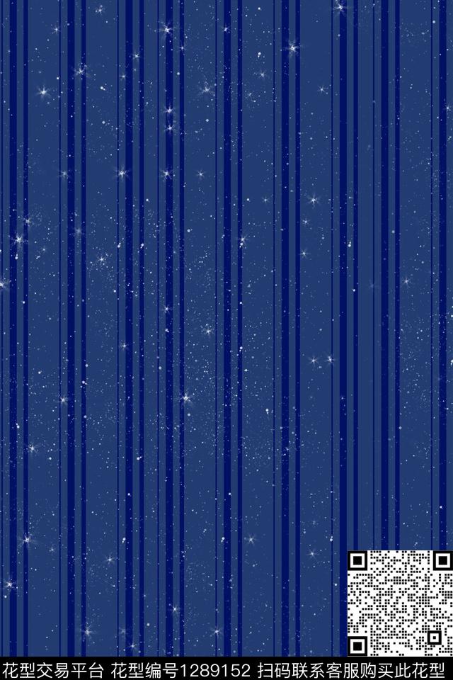 星星.jpg - 1289152 - 线条画 蓝色 - 传统印花花型 － 床品花型设计 － 瓦栏