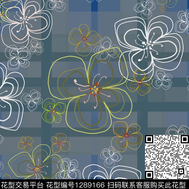 200106-hh-1-2.jpg - 1289166 - 几何 小碎花 手绘线条笔触 - 数码印花花型 － 女装花型设计 － 瓦栏
