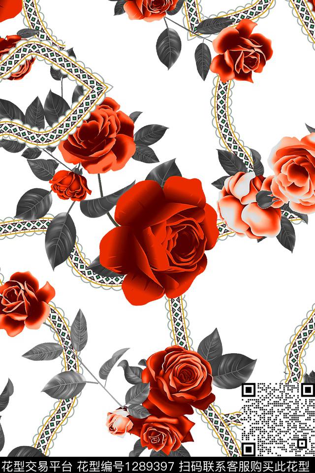 xcwh-dp22-A.jpg - 1289397 - 涂鸦 几何 花卉 - 数码印花花型 － 女装花型设计 － 瓦栏
