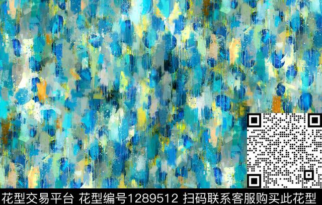 G1912224G.tif - 1289512 - 抽象 手绘 油画印象派 - 数码印花花型 － 女装花型设计 － 瓦栏