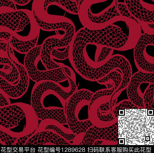 1868.jpg - 1289628 - 波浪纹 蛇纹 纹理 - 传统印花花型 － 女装花型设计 － 瓦栏