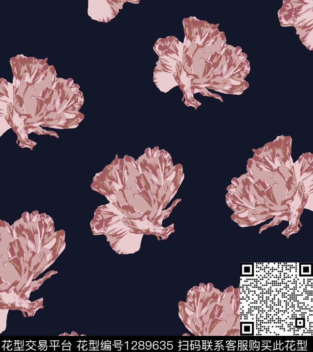 1876.jpg - 1289635 - 抽象花卉 花卉 春夏花型 - 传统印花花型 － 女装花型设计 － 瓦栏