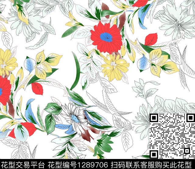 17.jpg - 1289706 - 玫瑰花 数码花型 花卉 - 数码印花花型 － 女装花型设计 － 瓦栏