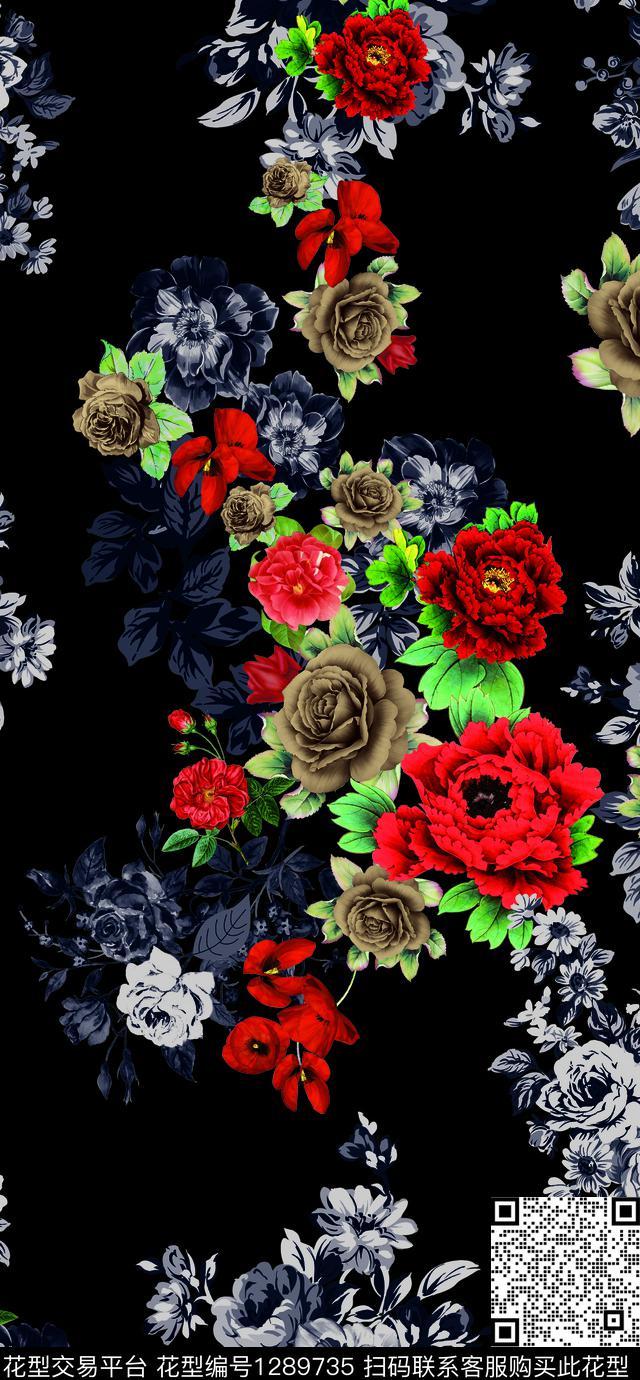 36.jpg - 1289735 - 绿植树叶 数码花型 玫瑰花 - 数码印花花型 － 女装花型设计 － 瓦栏