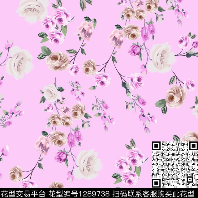 38.jpg - 1289738 - 玫瑰花 数码花型 花卉 - 数码印花花型 － 女装花型设计 － 瓦栏