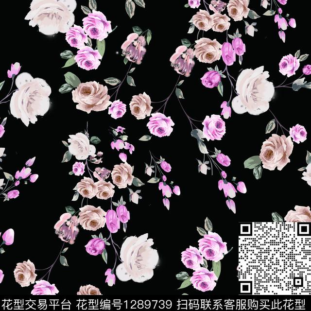 39.jpg - 1289739 - 玫瑰花 数码花型 花卉 - 数码印花花型 － 女装花型设计 － 瓦栏