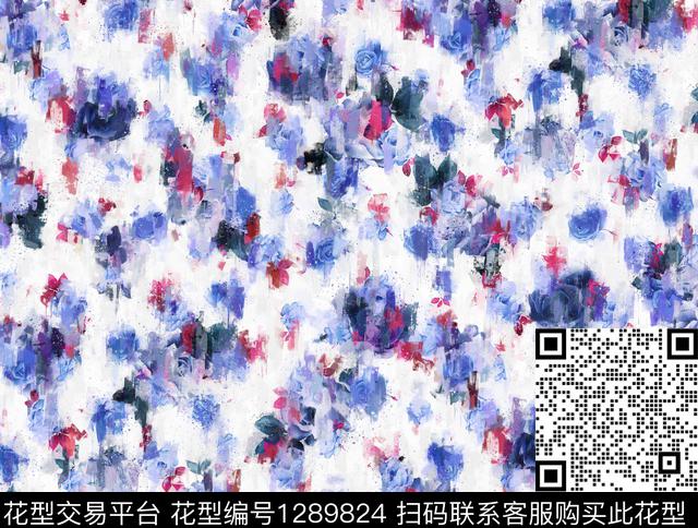G1912232G.tif - 1289824 - 肌理 花卉 手绘 - 数码印花花型 － 女装花型设计 － 瓦栏
