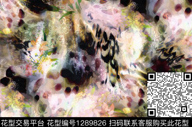 G1912234E.tif - 1289826 - 抽象 手绘 日系水墨 - 数码印花花型 － 女装花型设计 － 瓦栏
