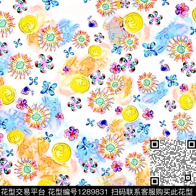 G1912239A.tif - 1289831 - 花卉 手绘 速写草图 - 数码印花花型 － 女装花型设计 － 瓦栏