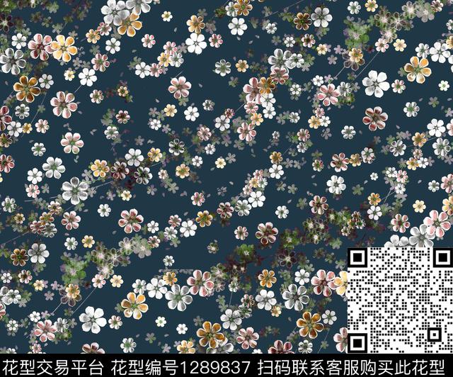 G1912240D.tif - 1289837 - 水彩 花卉 手绘 - 数码印花花型 － 女装花型设计 － 瓦栏