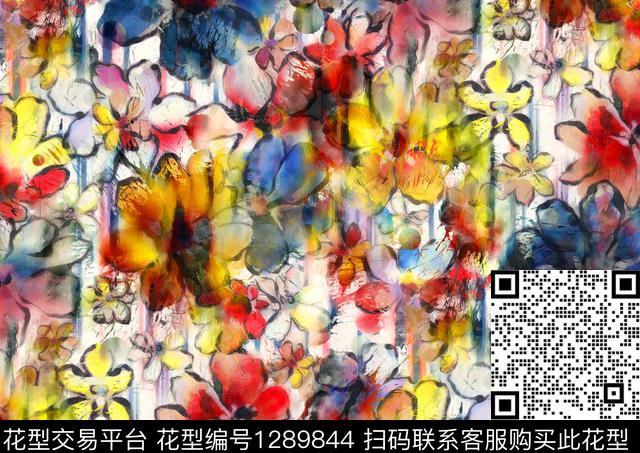 G1912246H.tif - 1289844 - 水彩 花瓣 手绘 - 数码印花花型 － 女装花型设计 － 瓦栏
