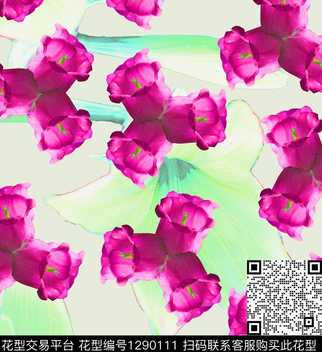 2271.jpg - 1290111 - 颜色 花卉 满版散花 - 数码印花花型 － 女装花型设计 － 瓦栏
