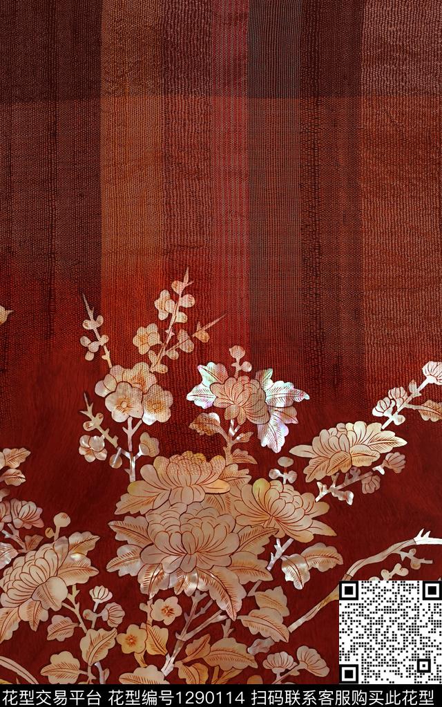 连衣裙花卉秋冬花型数码印花花型下载（图片编号: 1290114） - 瓦栏（Walan）