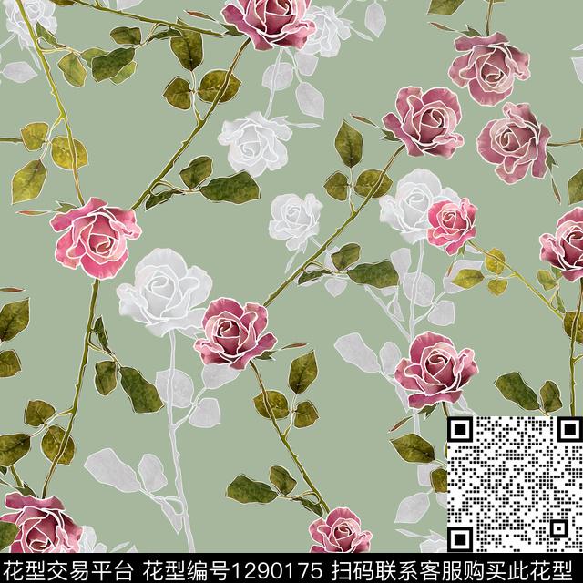 200110-白色勾边-21-3.jpg - 1290175 - 满版散花 小碎花 玫瑰花语 - 数码印花花型 － 女装花型设计 － 瓦栏