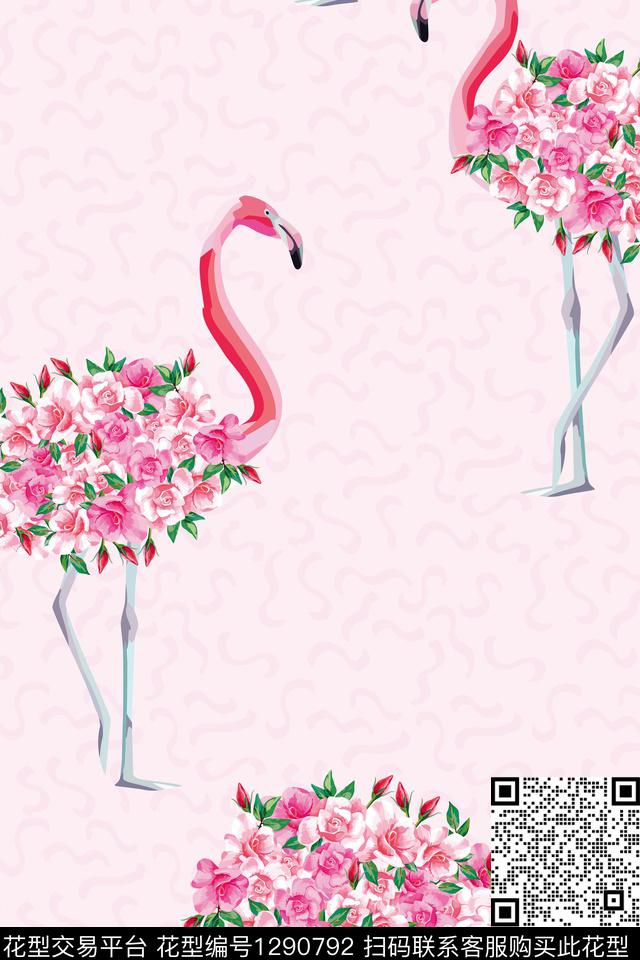 2020-1-15.jpg - 1290792 - 玫瑰花 花卉 火烈鸟 - 数码印花花型 － 女装花型设计 － 瓦栏