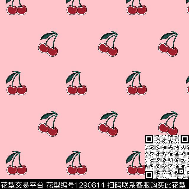 cherry.jpg - 1290814 - 童装 樱桃 女装 - 传统印花花型 － 童装花型设计 － 瓦栏