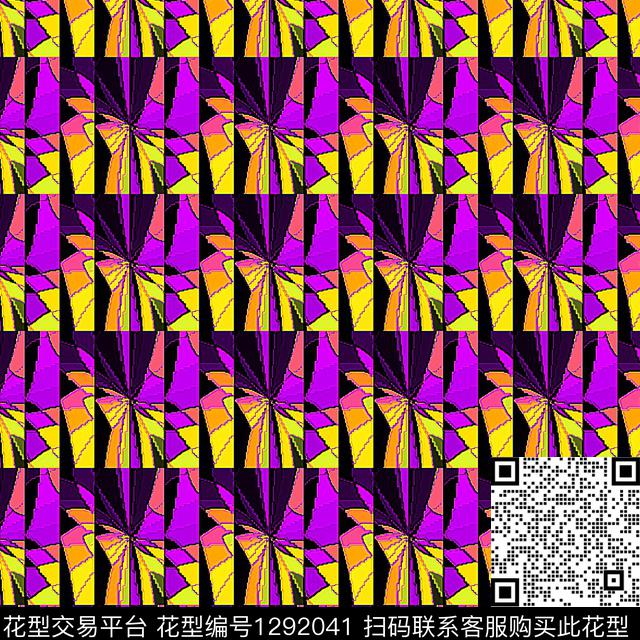 327.jpg - 1292041 - 几何 抽象 条纹 - 数码印花花型 － 女装花型设计 － 瓦栏