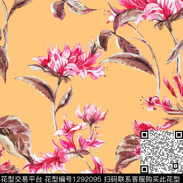 20200207a.jpg - 1292095 - 花卉 春夏花型 大花 - 数码印花花型 － 女装花型设计 － 瓦栏