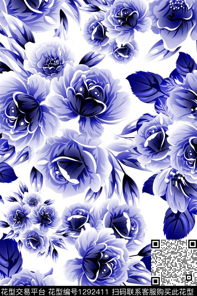 2020-2-8.jpg - 1292411 - 花卉 植物 抽象 - 数码印花花型 － 女装花型设计 － 瓦栏