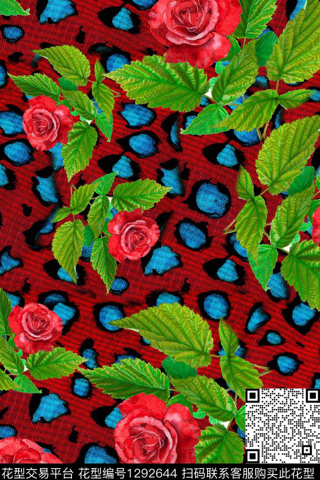 R010.jpg - 1292644 - 花卉 旗袍 中老年 - 数码印花花型 － 女装花型设计 － 瓦栏