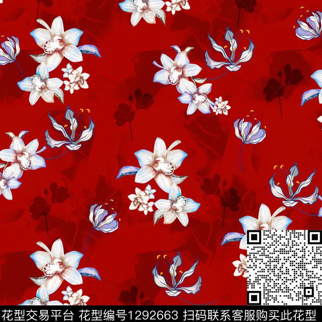 BBX-绯红-008.jpg - 1292663 - 旗袍 中国 真丝 - 传统印花花型 － 女装花型设计 － 瓦栏