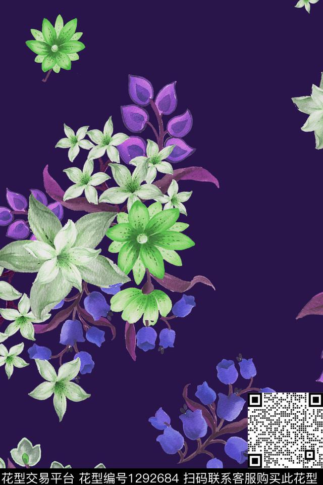 花卉001 -正确版(紫色).jpg - 1292684 -  - 印花花型 － 花型设计 － 瓦栏