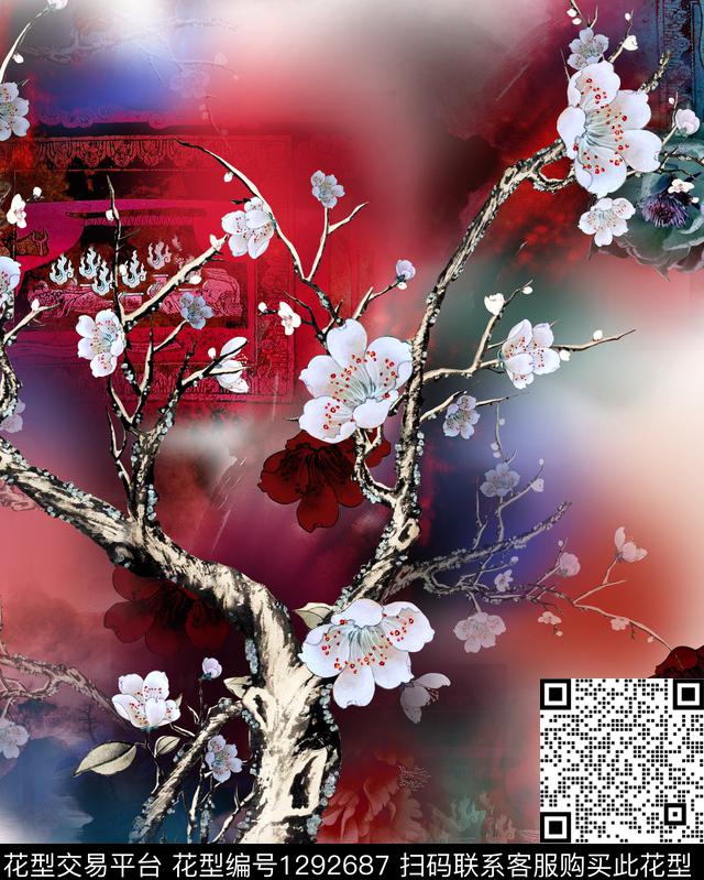 素材1 (162)GG.jpg - 1292687 - 油画花型 花卉 大牌风 - 数码印花花型 － 女装花型设计 － 瓦栏