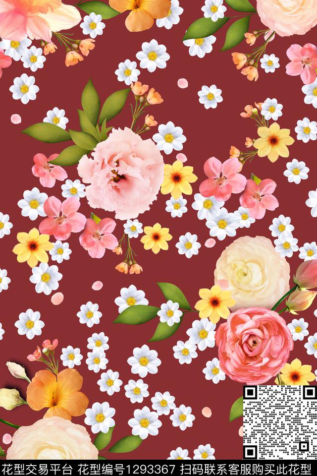 2020-02-12-D1.jpg - 1293367 - 女装 花卉 小碎花 - 数码印花花型 － 女装花型设计 － 瓦栏