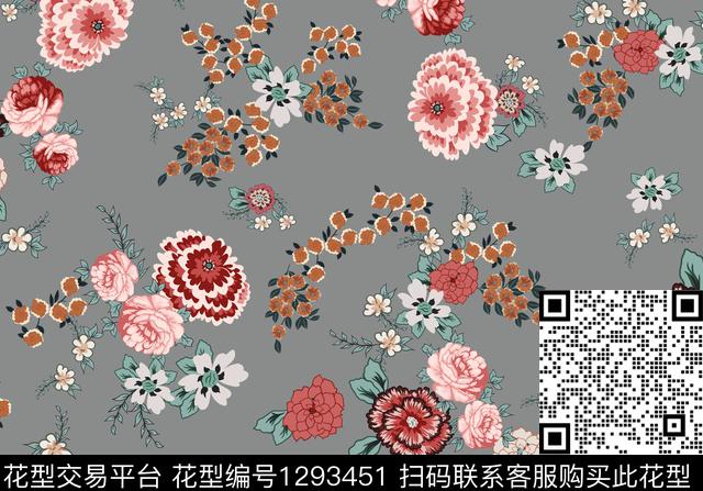 200213民族风灰色.jpg - 1293451 - 花卉 欧美 休闲 - 数码印花花型 － 女装花型设计 － 瓦栏