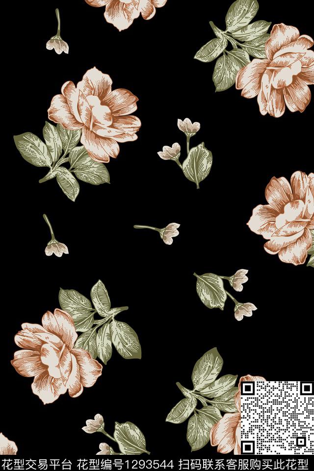 花卉018.jpg - 1293544 - 绣花花型 花卉 花瓣 - 数码印花花型 － 女装花型设计 － 瓦栏