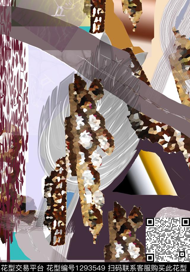 565.jpg - 1293549 - 几何 格子 3D立体 - 数码印花花型 － 女装花型设计 － 瓦栏