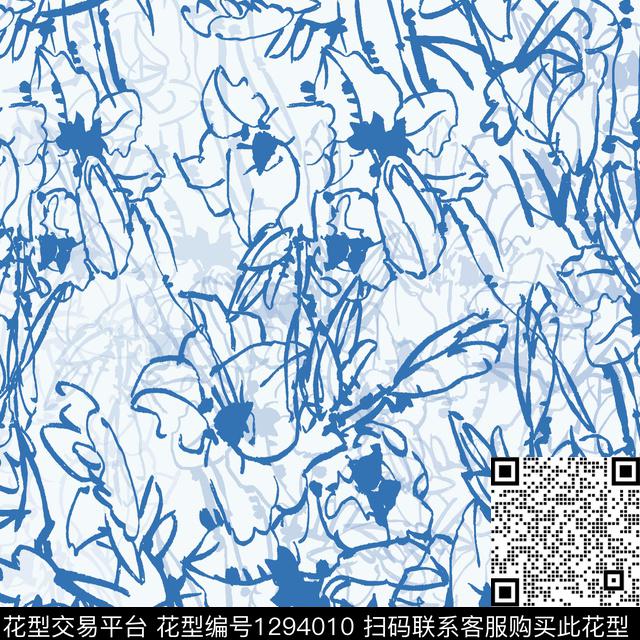 200102-nzhh-6-00.jpg - 1294010 - 花卉 扎染花型 手绘线条笔触 - 传统印花花型 － 男装花型设计 － 瓦栏
