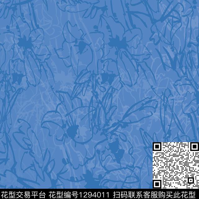 200102-nzhh-6-2.jpg - 1294011 - 花卉 扎染花型 手绘线条笔触 - 传统印花花型 － 男装花型设计 － 瓦栏