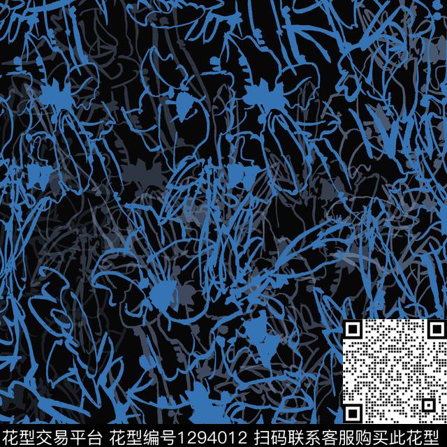 200102-nzhh-6-3.jpg - 1294012 - 花卉 扎染花型 手绘线条笔触 - 传统印花花型 － 男装花型设计 － 瓦栏