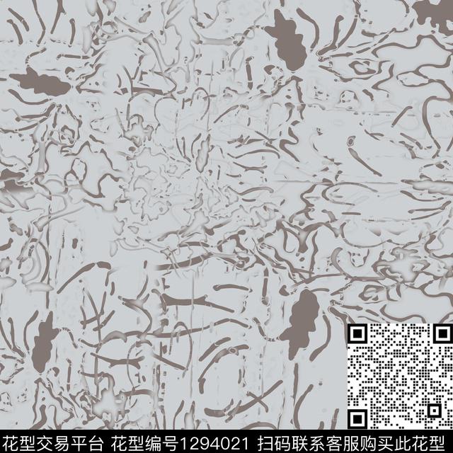 200102-抽象印花-6-3.jpg - 1294021 - 扎染花型 抽象 手绘线条笔触 - 数码印花花型 － 男装花型设计 － 瓦栏