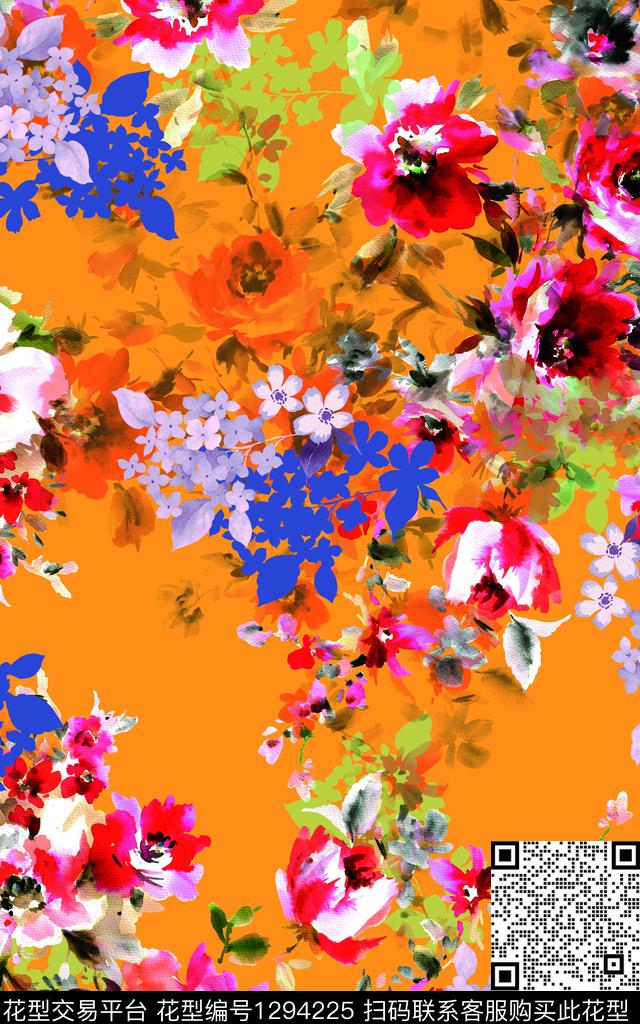 LEE202002161.jpg - 1294225 - 花卉 热带花型 波西米亚 - 数码印花花型 － 女装花型设计 － 瓦栏