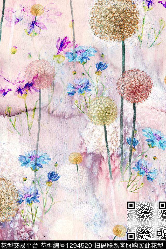 247.jpg - 1294520 - 数码花型 水彩 花卉 - 数码印花花型 － 泳装花型设计 － 瓦栏